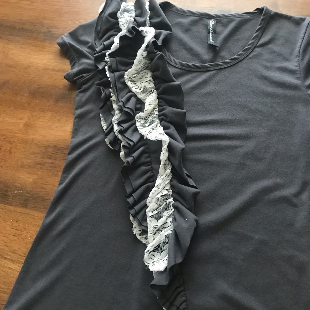 Side Ruffle T-Shirt - Picture 2 of 5